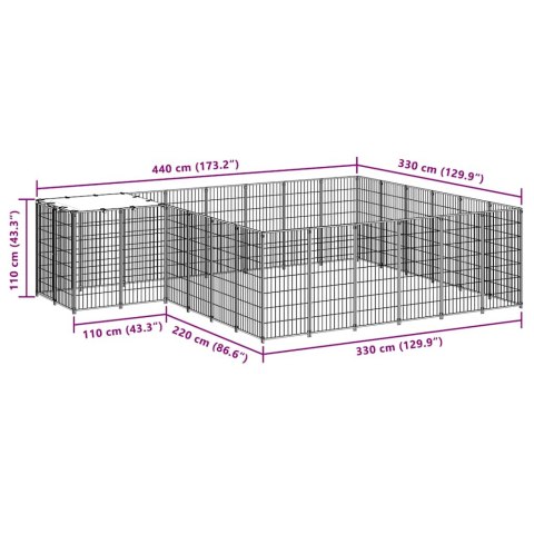  Kojec dla psa, czarny, 12,1 m², stalowy Lumarko!