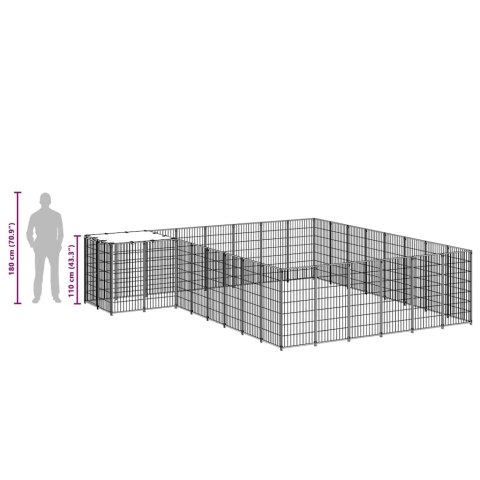  Kojec dla psa, czarny, 15,73 m², stalowy Lumarko!