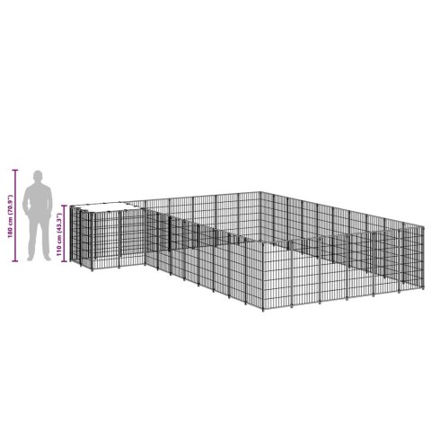  Kojec dla psa, czarny, 19,36 m², stalowy Lumarko!