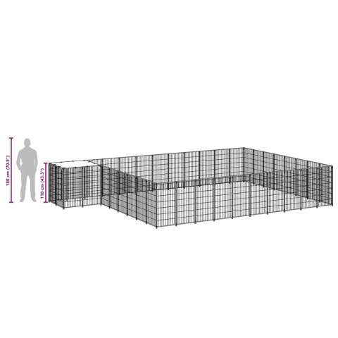  Kojec dla psa, czarny, 30,25 m², stalowy Lumarko!