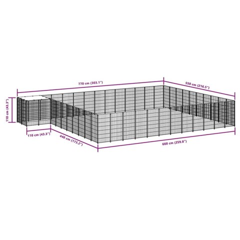  Kojec dla psa, czarny, 37,51 m², stalowy Lumarko!