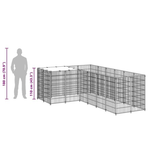  Kojec dla psa, czarny, 4,84 m², stalowy Lumarko!