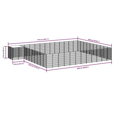  Kojec dla psa, srebrny, 37,51 m², stalowy Lumarko!