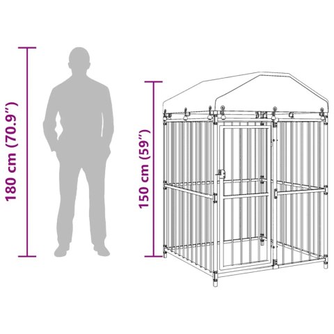 Kojec dla psa z zadaszeniem, 120 x 120 x 150 cm Lumarko!