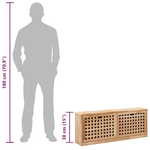  Ławka ze schowkiem na buty, 94x20x38 cm, lite drewno orzechowe Lumarko!