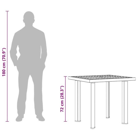  Stół ogrodowy, biały, 80 x 75 x 72 cm, plastikowy Lumarko!