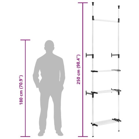  Teleskopowy system z półką i drążkami do garderoby, aluminiowy Lumarko!