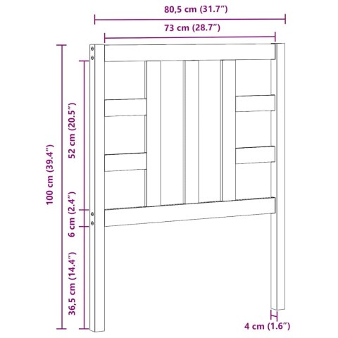  Wezgłowie łóżka, 81x4x100 cm, lite drewno sosnowe Lumarko!
