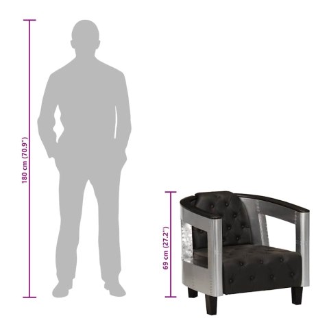  Fotel Aviator, czarny, skóra naturalna Lumarko!