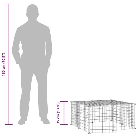  Klatka dla zwierząt z bramką, 12 paneli, czarna, 35x35 cm, stal Lumarko!