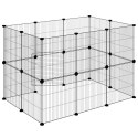  Klatka dla zwierząt z bramką, 20 paneli, czarna, 35x35 cm, stal Lumarko!