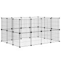  Klatka dla zwierząt z bramką, 28 paneli, czarna, 35x35 cm, stal Lumarko!