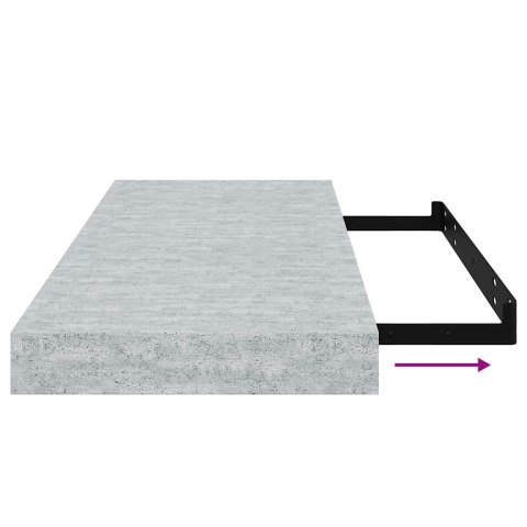  Półki ścienne, 2 szt., szarość betonu, 60 x 23,5 x 3,8 cm, MDF Lumarko!