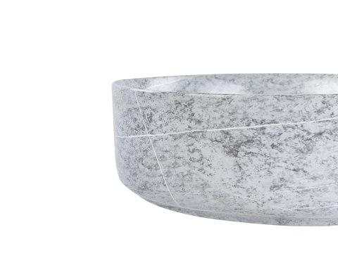 Umywalka nablatowa ceramiczna efekt granitu ⌀ 37 cm szara GUDAR