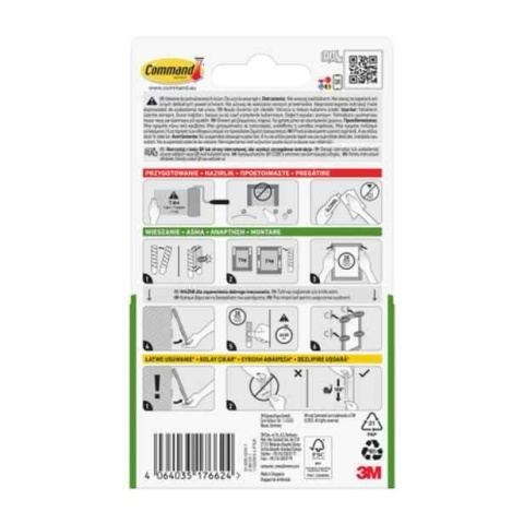3M Command Rzepy Do Wieszania Obrazów Małe Białe 4 Pary 2kg 17202..