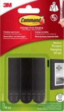 3M Command Rzepy Do Wieszania Obrazów Średnie Czarne 3 Pary - 6szt 2,7kg 17201..