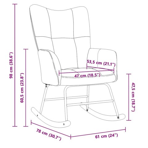 Fotel bujany, musztardowy, tapicerowany aksamitem