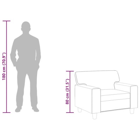 Fotel, szary, 60 cm, obity sztuczną skórą Lumarko!