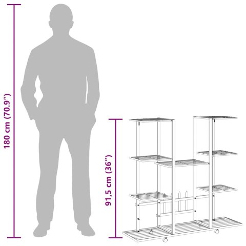  Kwietnik na kółkach, 94,5x24,5x91,5 cm, czarny, żelazo Lumarko!