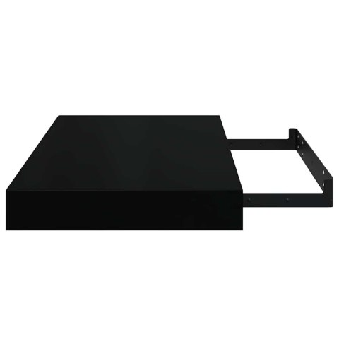 Półki ścienne, 2 szt., czarne, wysoki połysk, 40x23x3,8 cm, MDF Lumarko!
