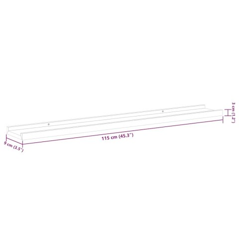 Półki ścienne, 4 szt., szarość betonu, 115x9x3 cm Lumarko!