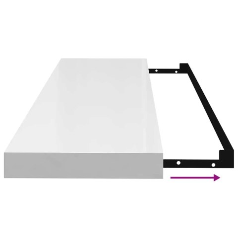  Półki ścienne, 4 szt, wysoki połysk, białe, 90x23,5x3,8 cm, MDF Lumarko!