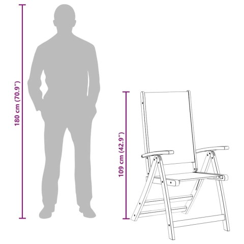 Składane krzesła ogrodowe, 4 szt., drewno akacjowe i textilene Lumarko!