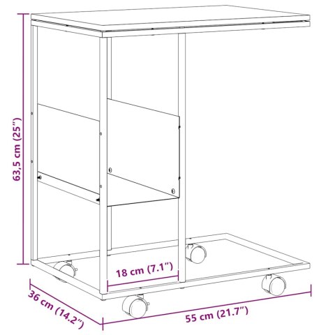  Stolik boczny na kółkach, biały, 55x36x63,5 cm Lumarko!