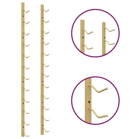  Uchwyty ścienne na 12 butelek wina, 2 szt., złote, żelazne Lumarko!