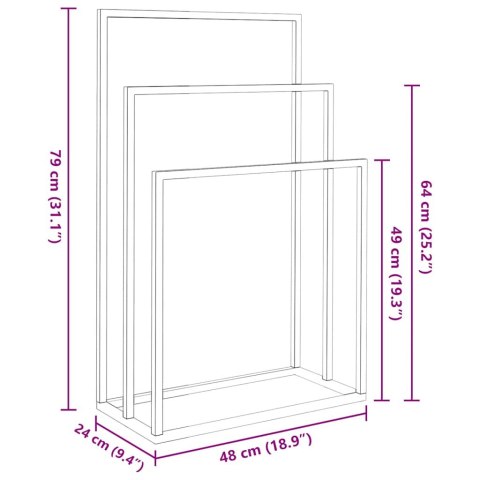  Wolnostojący wieszak na ręczniki, czarny, 48x24x79 cm, żelazny Lumarko!