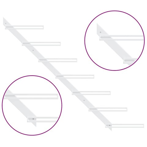  2 ścienne uchwyty na 7 butelek wina, białe, metalowe Lumarko!