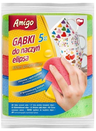 Gosia Amigo Gąbki Do Naczyń Owalne Elipsa 5szt 8216..