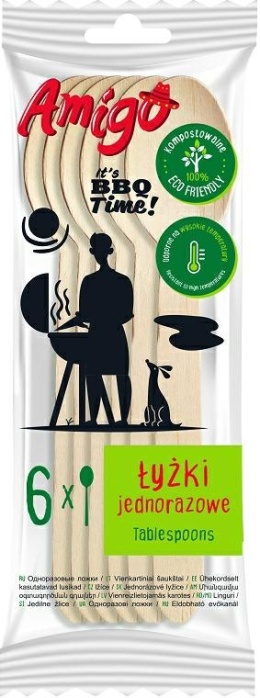 Gosia Amigo Łyżki Jednorazowe Drewniane 12szt 7129..