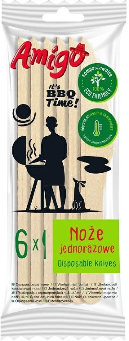 Gosia Amigo Noże Jednorazowe Drewniane 12szt 7130..