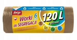 Gosia Amigo Worki Do Segregacji 120l Z Uszami Brązowe-Bio 6szt 7988..