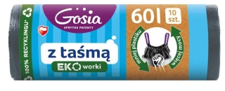 Gosia Worki Na Śmieci Eko 60l Taśma 10szt Grafit 6733..