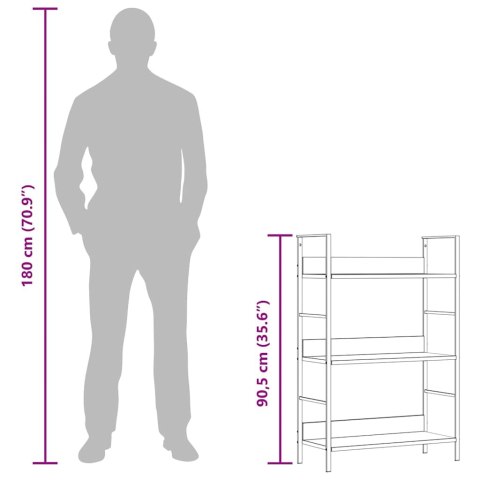 Regał z 3 półkami, czarny, 60x27,6x90,5 cm, płyta wiórowa Lumarko!