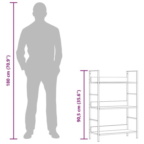 Regał z 3 półkami, czarny, 60x27,6x90,5 cm, płyta wiórowa Lumarko!