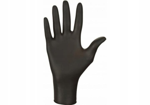 Rękawice Nitrylowe Czarne 100szt L Bezpudrowe Effect PF Black...