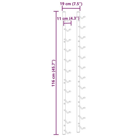 Ścienne stojaki na 12 butelek wina, 2 szt., czarne, żelazne Lumarko!