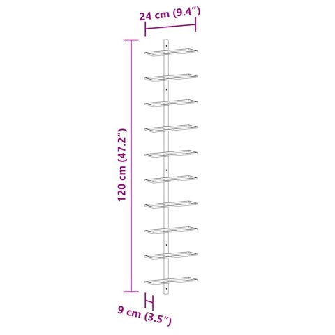  Ścienne uchwyty na 20 butelek wina, 2 szt., czarne, metalowe Lumarko!