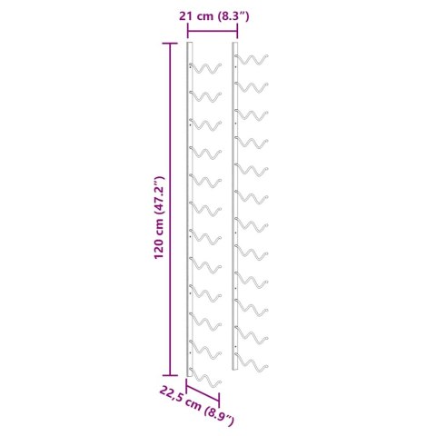  Ścienny stojak na 24 butelki wina, czarny, żelazny Lumarko!