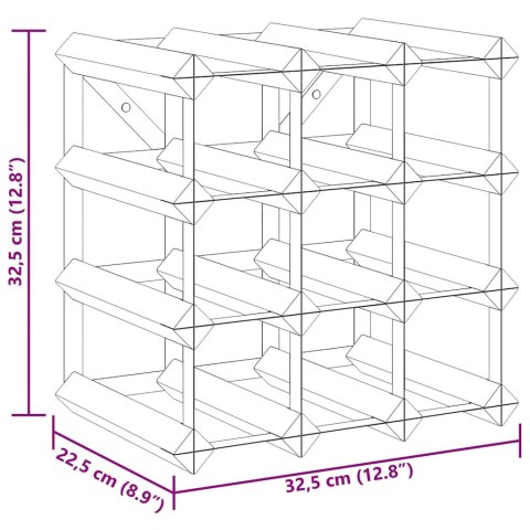 Stojak na 12 butelek wina, czarny, lite drewno sosnowe Lumarko!
