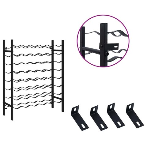  Stojak na 48 butelek wina, czarny, metalowy Lumarko!