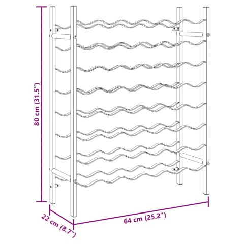  Stojak na 48 butelek wina, czarny, metalowy Lumarko!