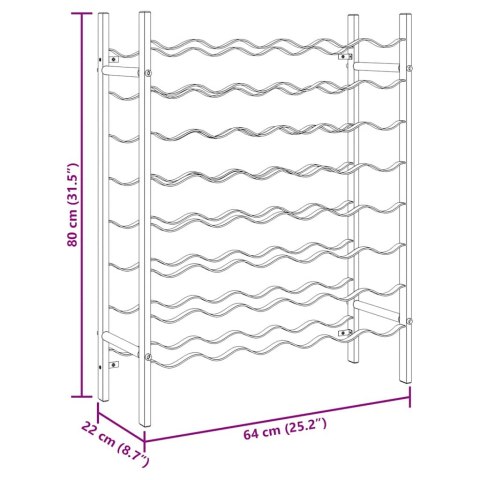  Stojak na 48 butelek wina, złoty, metalowy Lumarko!
