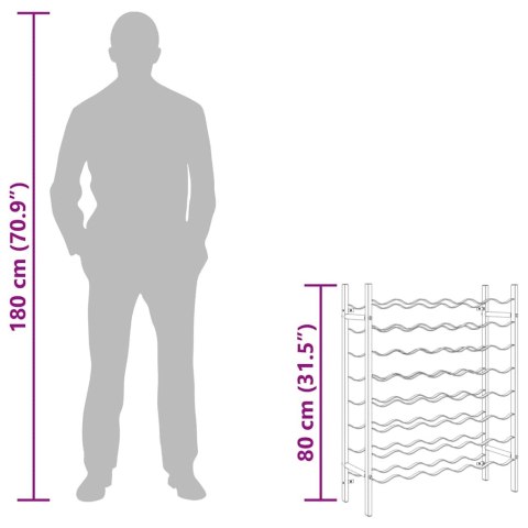  Stojak na 48 butelek wina, złoty, metalowy Lumarko!