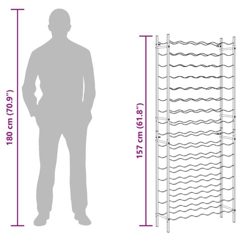  Stojak na 96 butelek wina, złoty, metalowy Lumarko!