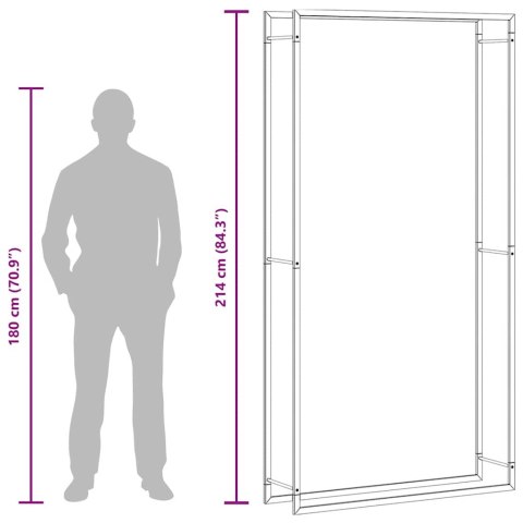 Stojak na drewno, matowy czarny, 110x28x214 cm, stalowy Lumarko!