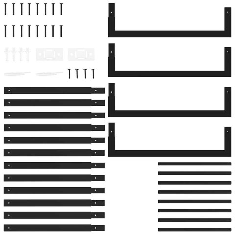 Stojak na drewno, matowy czarny, 50x28x132 cm, stalowy Lumarko!